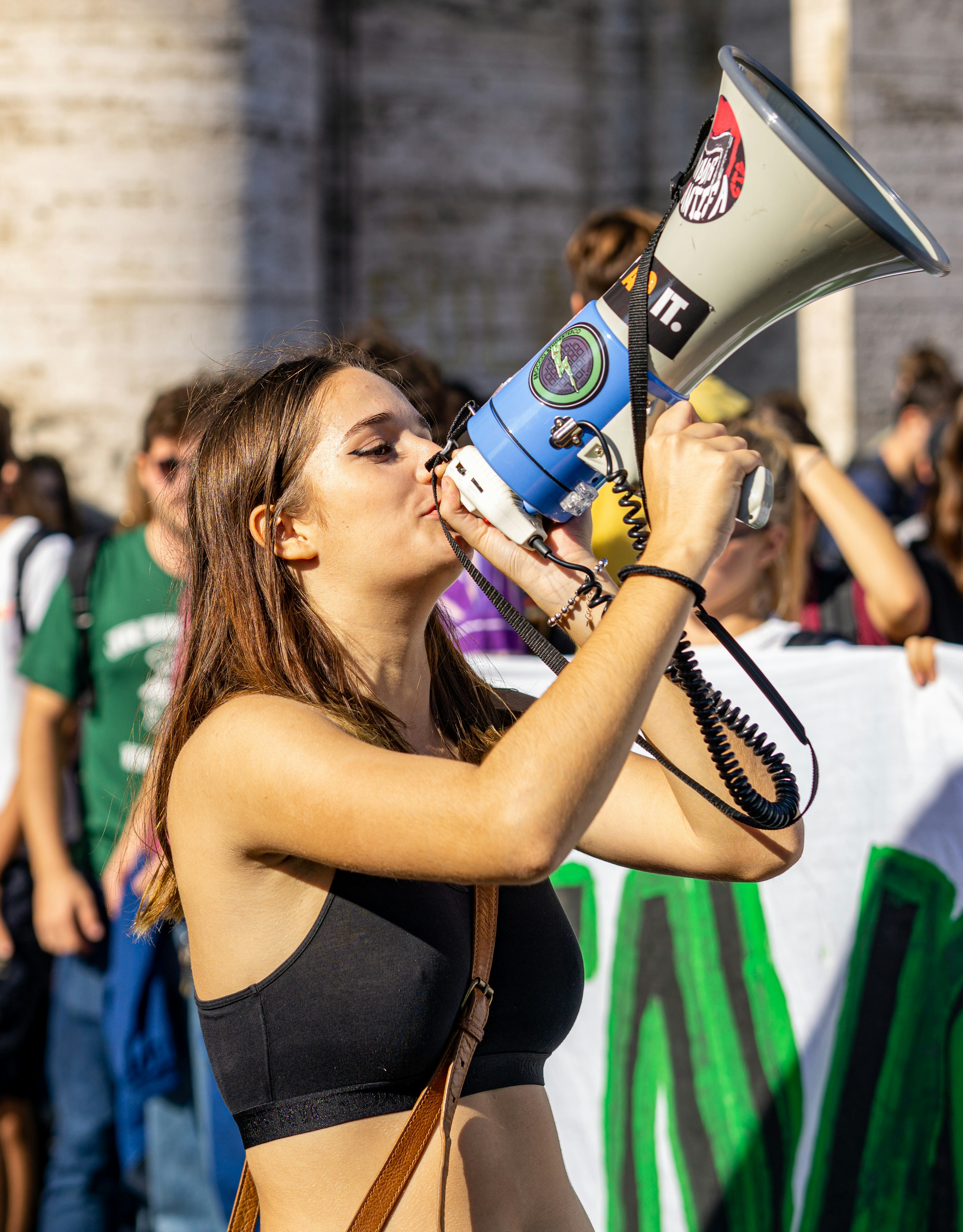 Organizers demonstrate during winter